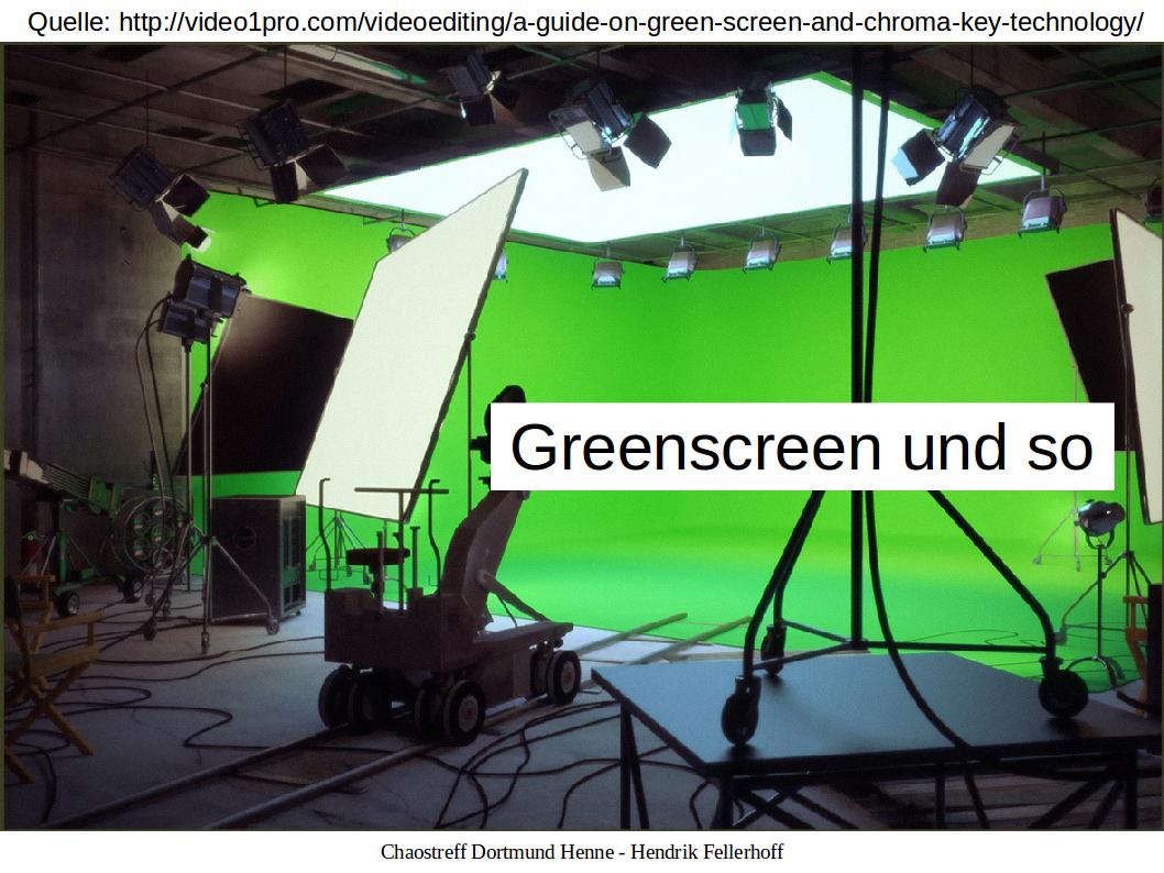 Reminder: Vortrag „Greenscreen und so“